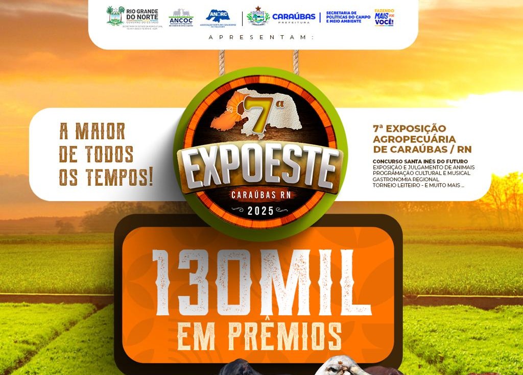 Com R$ 130 mil em prêmios, a 7° Exposte será a maior já realizada em Caraúbas.